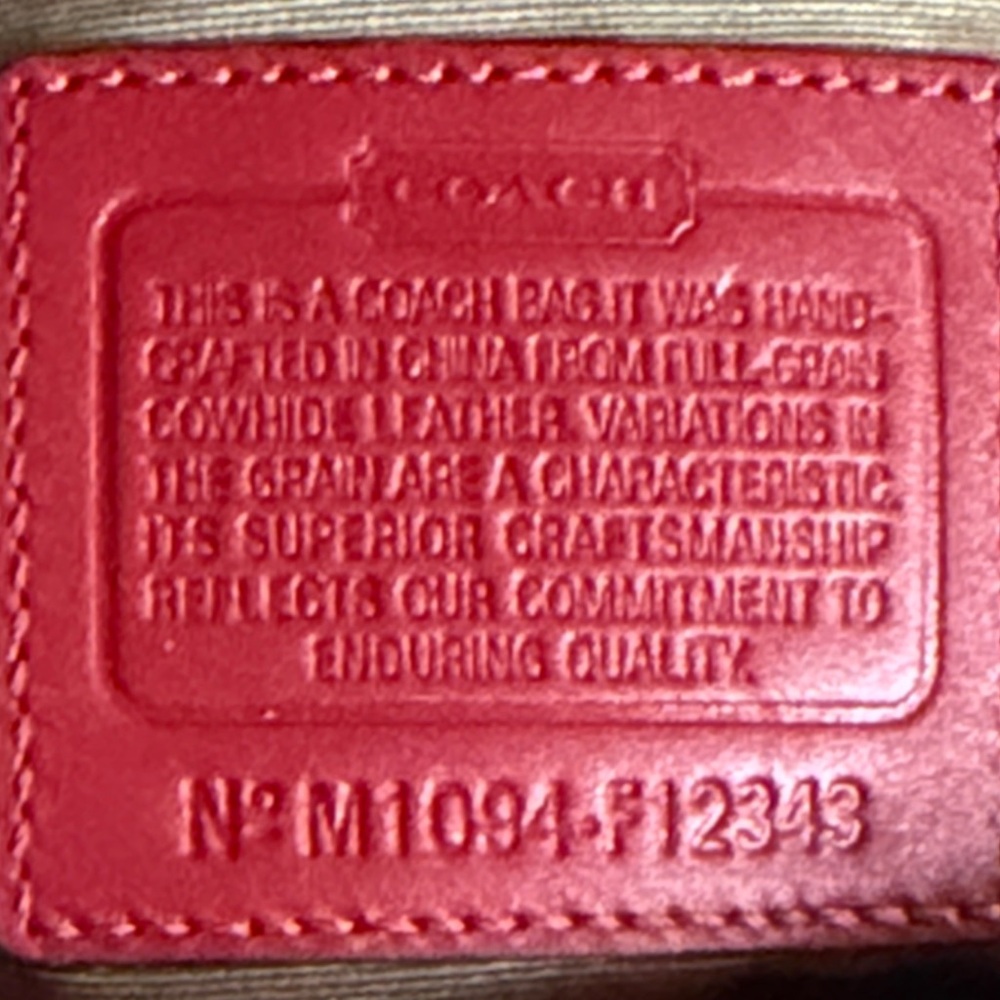 Coach Red Leather Tote 2010 East/West Gallery Medium 12343 Shoulder Bag SV EuC - Picture 10 of 13